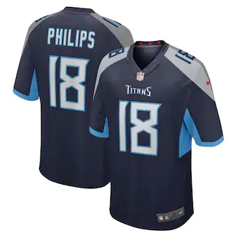 mens nike kyle philips navy tennessee titans game player je